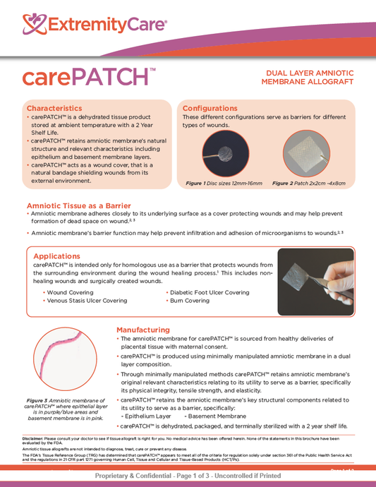 CarePatch Sales Sheet