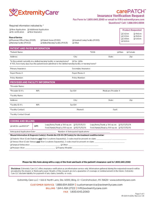 CarePatch IVR Form