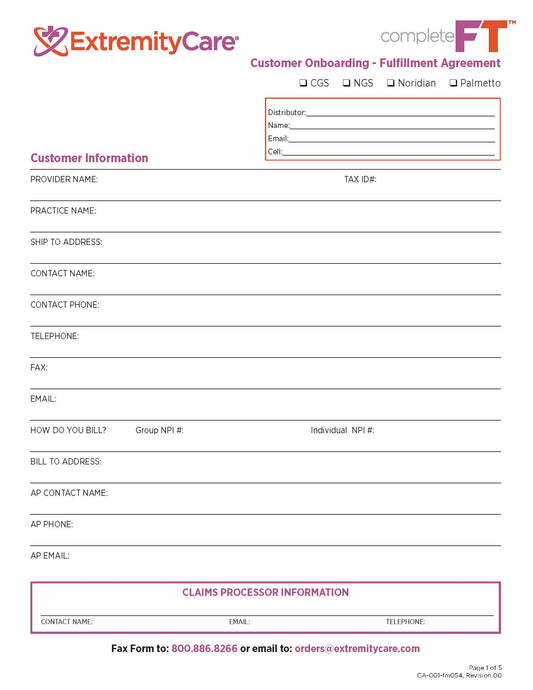 CompleteFT Onboarding Form Fulfillment Agreement