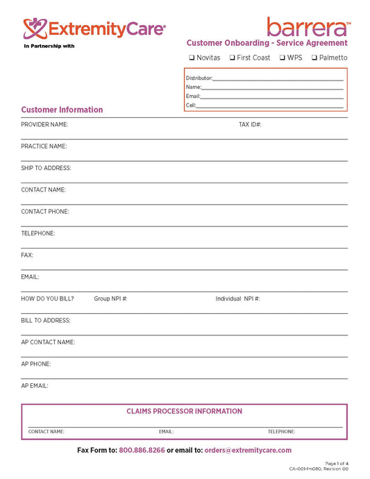 Barrera Onboarding Form Service Agreement- Distributor Copy