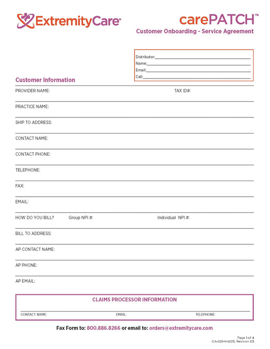 CarePatch Onboarding Form Service Agreement