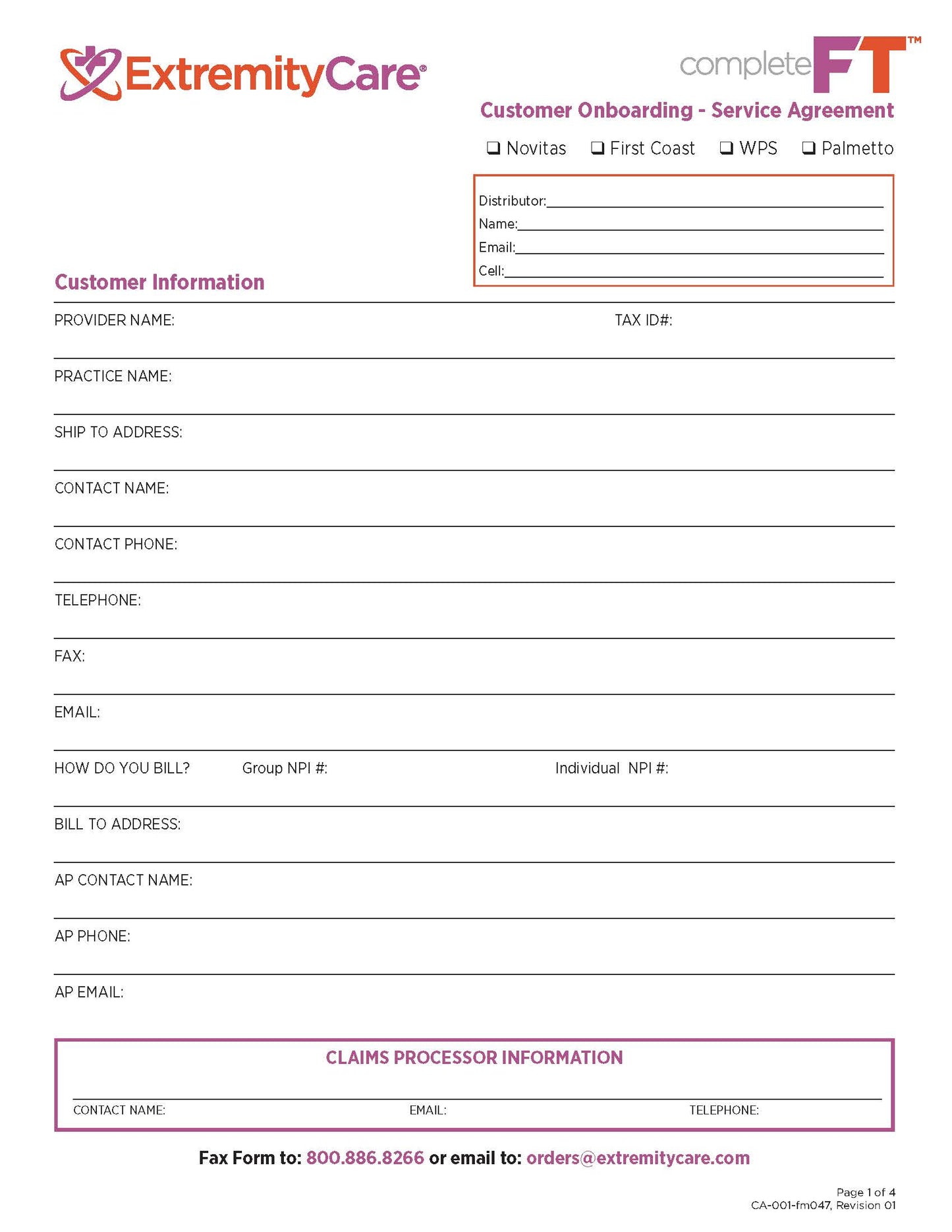 CompleteFT Onboarding Form Service Agreement